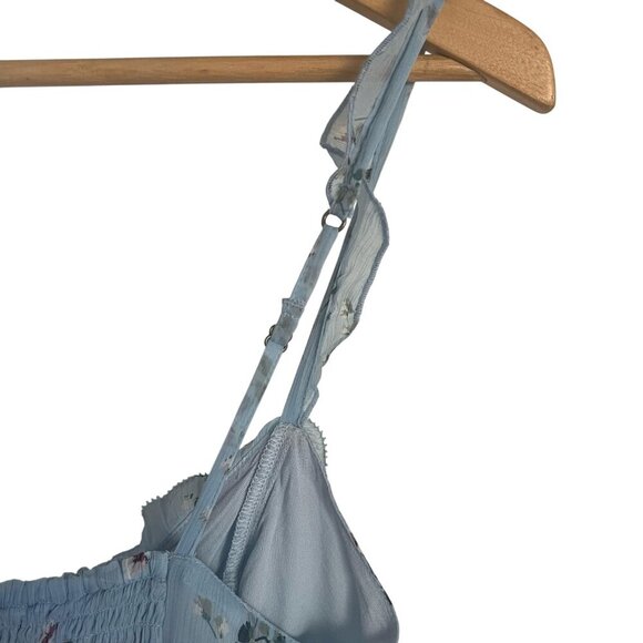 Abercrombie & Fitch Womens Dress, Blue Babydoll Mini Flowy Tiered Coquette Small - Picture 8 of 11